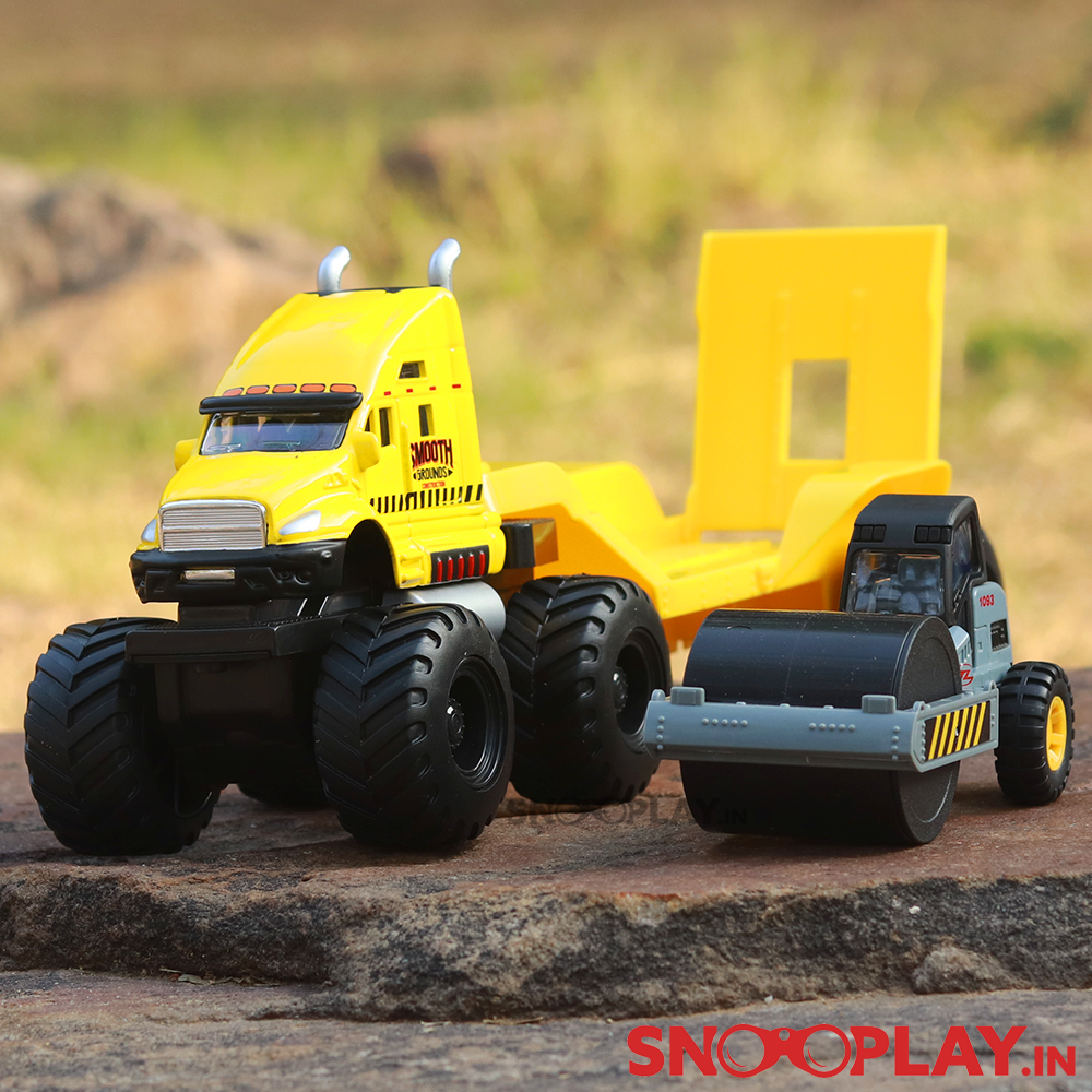 2 in 1 Metal Monster Truck Set (with Road Roller) Ground Construction - Friction Powered Toy