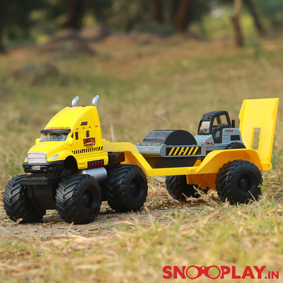 2 in 1 Metal Monster Truck Set (with Road Roller) Ground Construction - Friction Powered Toy