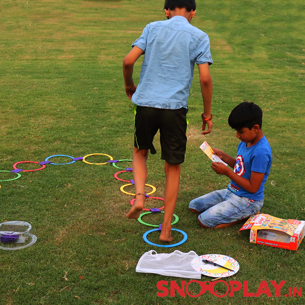 2 in 1 Twister and Hopscotch (With Spinner & Carrying Case) - Active Play Game