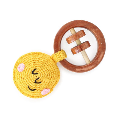 Wooden Crochet Sun Teether and Rattle