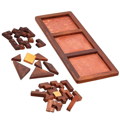 Wooden Tray 3 in 1 Puzzle