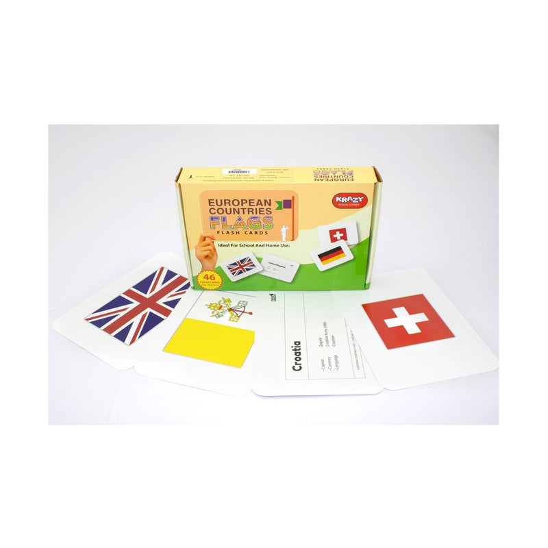 European Countries Flags  Education Flash Card for Kids