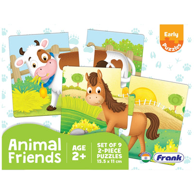 Animal Friends - A Set of 9 Puzzles - 2 Pieces each