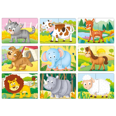 Animal Friends - A Set of 9 Puzzles - 2 Pieces each