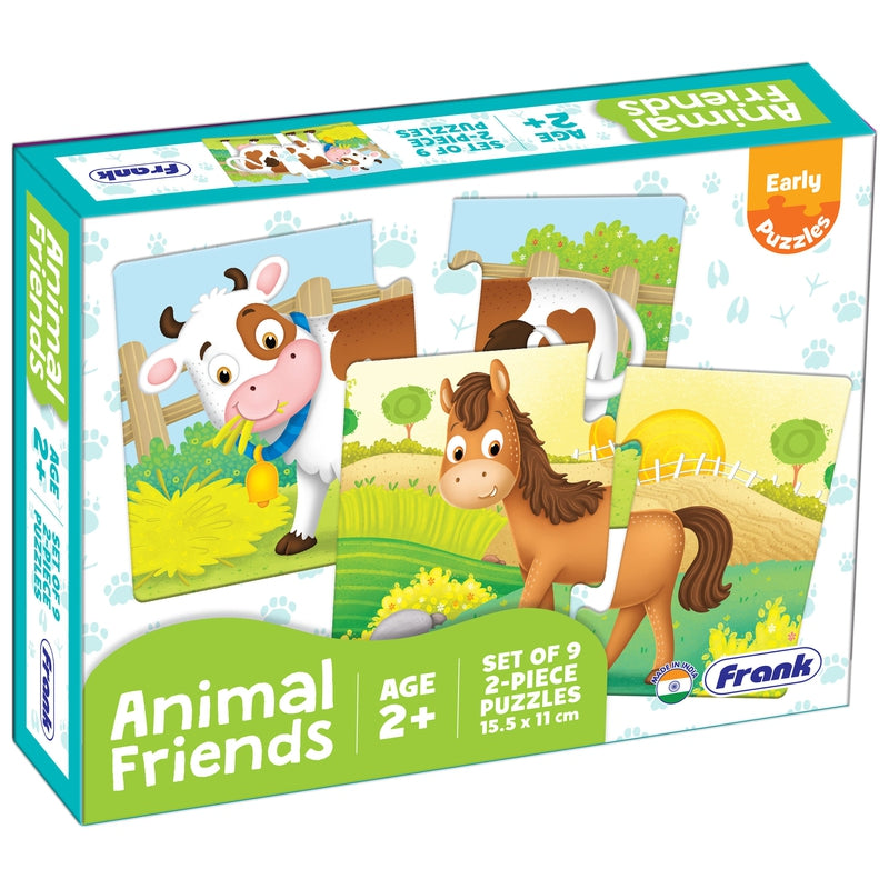 Animal Friends - A Set of 9 Puzzles - 2 Pieces each