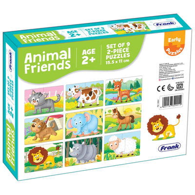 Animal Friends - A Set of 9 Puzzles - 2 Pieces each