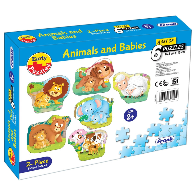 Animals And Babies - A Set of 6 Puzzles - 2 Pieces