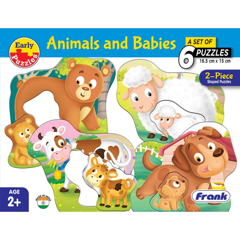 Animals And Babies - A Set of 6 Puzzles - 2 Pieces