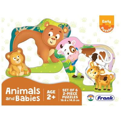 Animals And Babies - A Set of 6 Puzzles - 2 Pieces