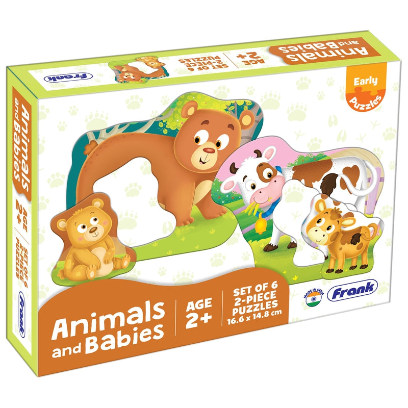 Animals And Babies - A Set of 6 Puzzles - 2 Pieces