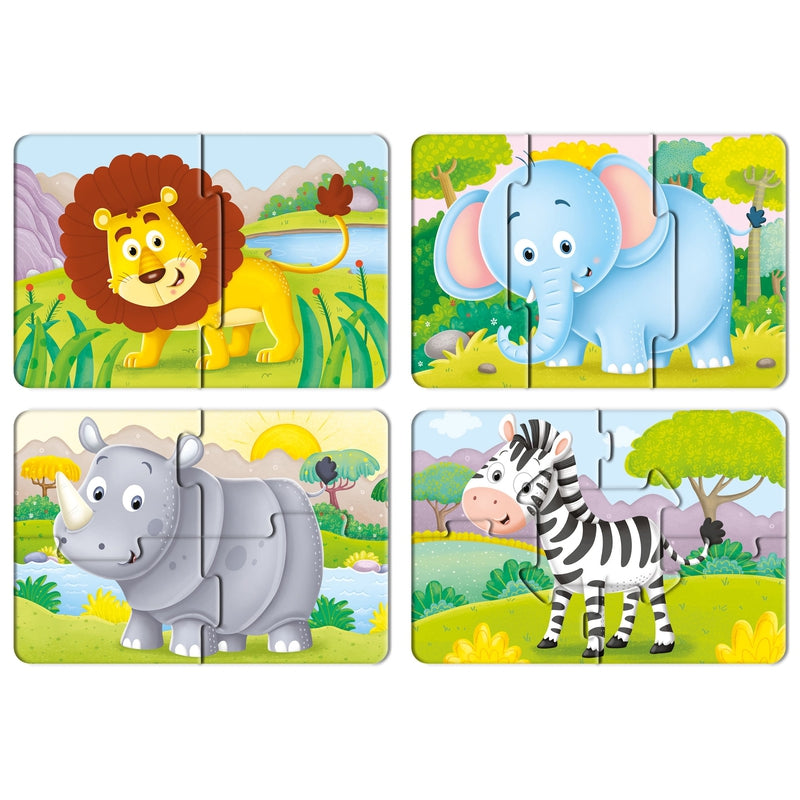 Safari Adventures - A Set of 4 Puzzles - 2, 3, 4 & 5 Pieces