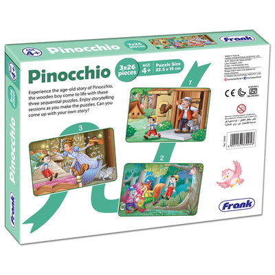 Pinocchio - A Set Of 3 Puzzles - 26 Pieces Each