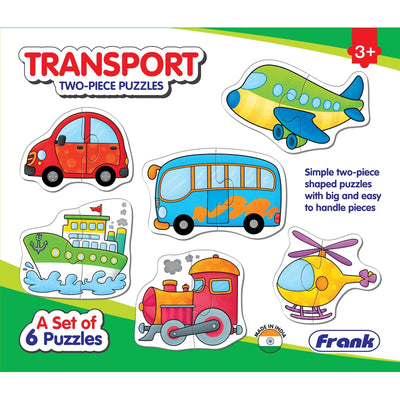 Transport - A Set of 6 Shaped Puzzles - 2 Pieces each