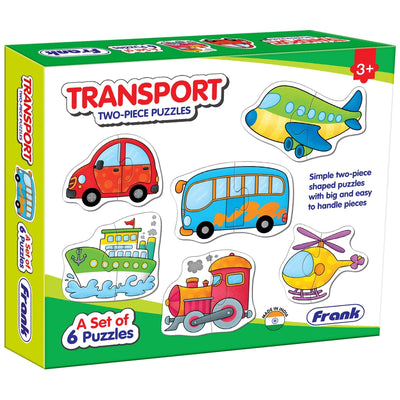 Transport - A Set of 6 Shaped Puzzles - 2 Pieces each