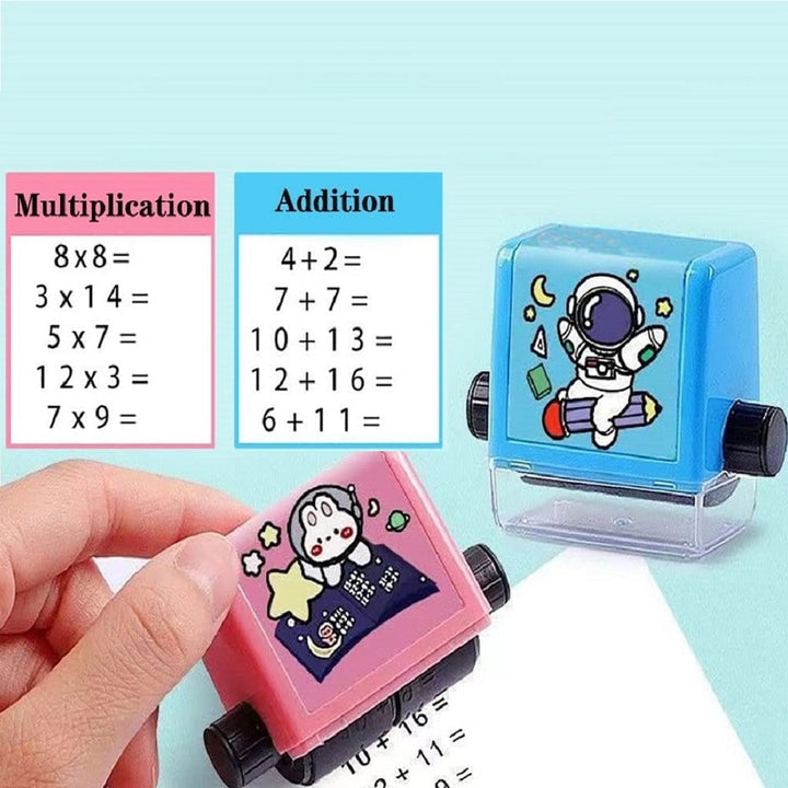 2 in 1 Practice Mathematics Questions Roller Stamps for Kids (Addition & Multiplication) - Pack of 2