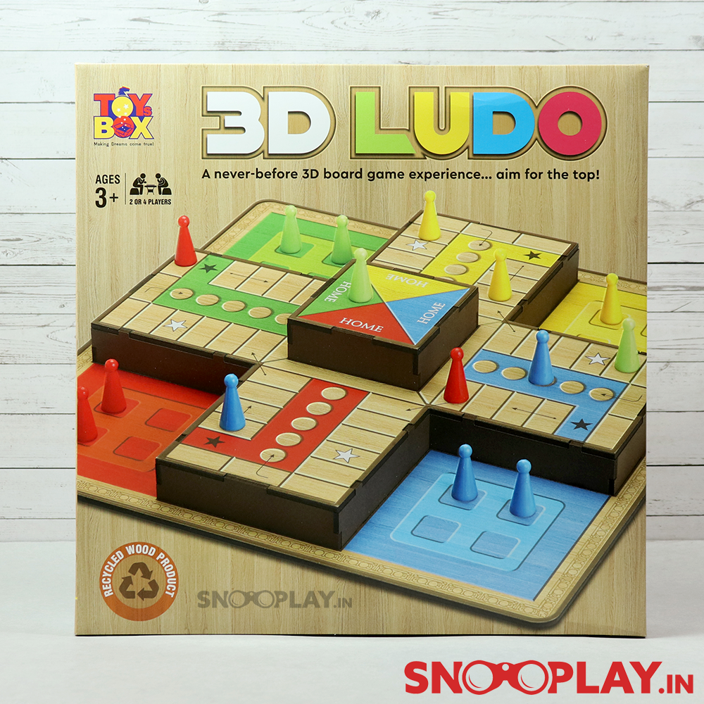 3D Ludo Wooden Board Game (4 Years till Grown Ups)