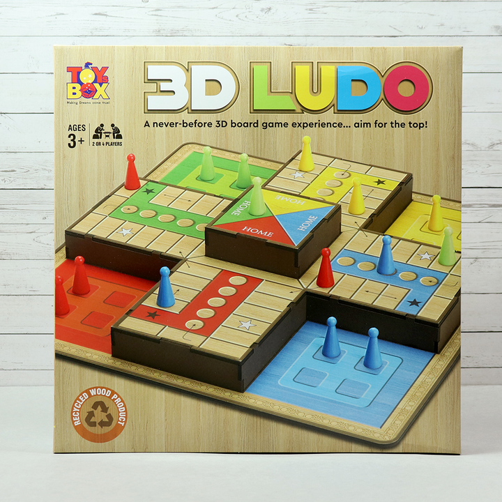 3D Ludo Wooden Board Game (4 Years till Grown Ups)