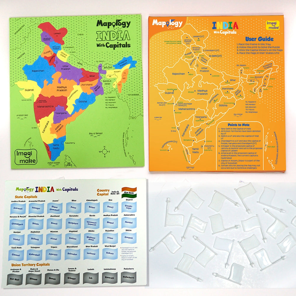 Mapology India with Capitals Puzzle Frame Set