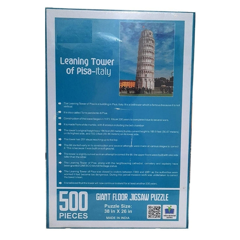 Leaning Tower of Pisa Italy Jumbo Jigsaw Puzzles 500 Pieces Flawless Fit Fun Activity Indoor Game Big Size for Gift Kids and Adults