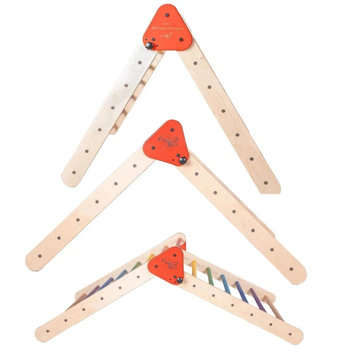 Pikler Triangle Montessori Climbing Toy with Slider (1-8 Years)