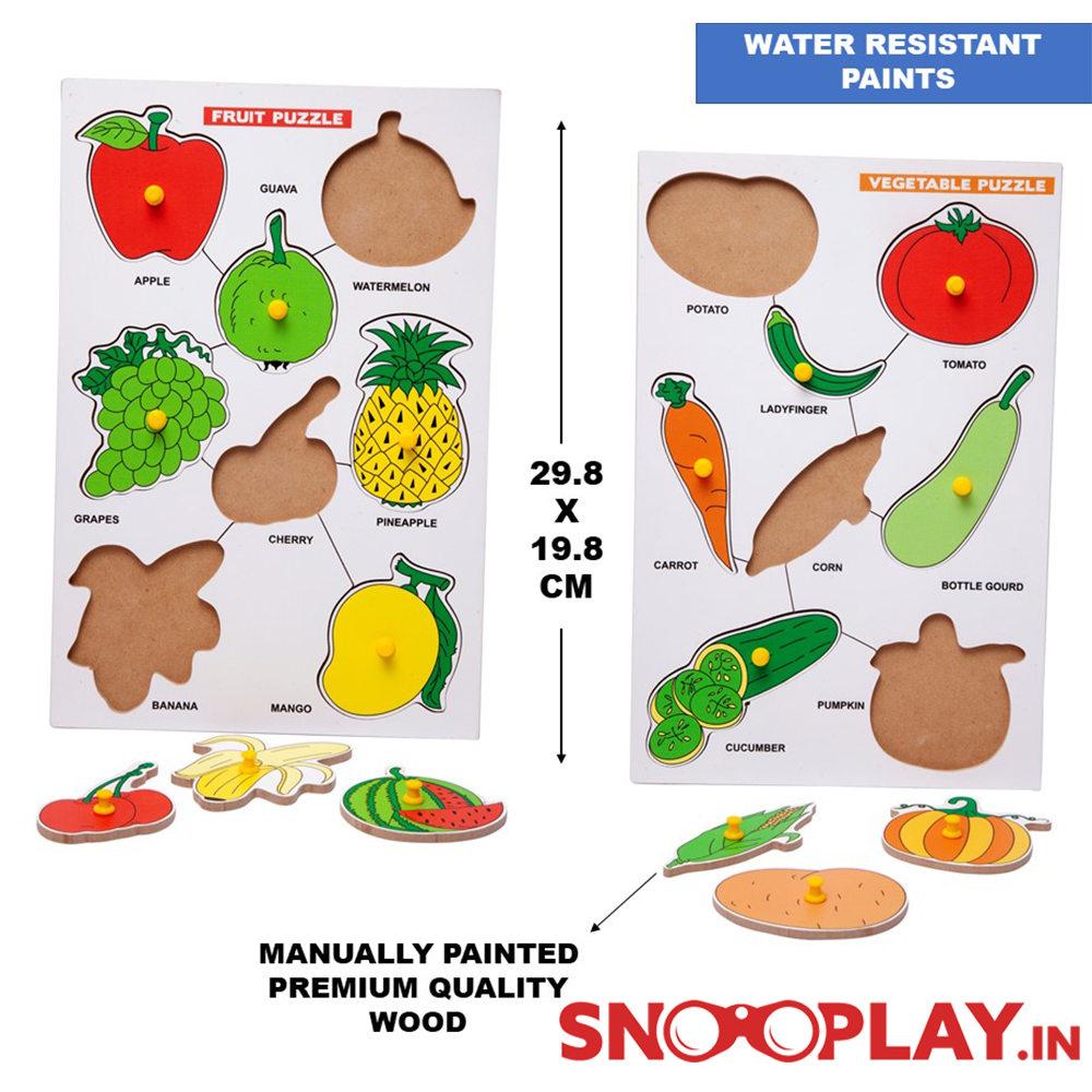 Fruit and Vegetables Wooden Puzzle for Kids