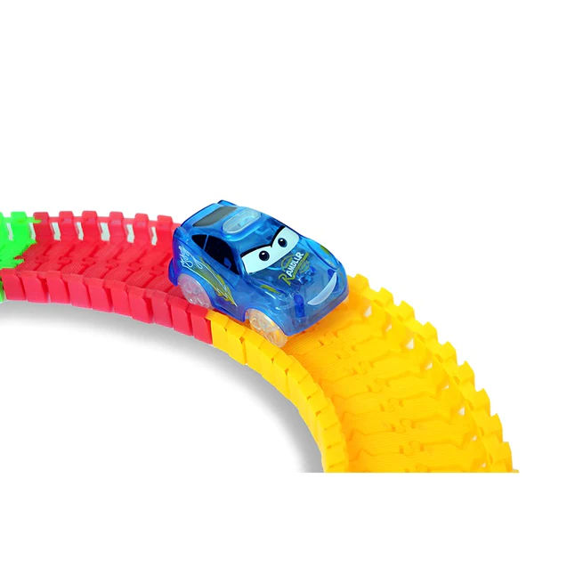 Glow Track Action Car Set - 238 Pieces (Bendable Track Set)