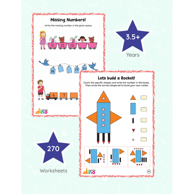 LKG Practice Worksheets Combo Pack (English & Math)