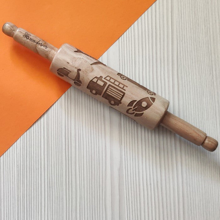Vehicle Theme Play Dough Rolling Pin for Kids