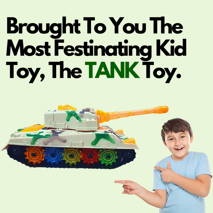 Tank Toys  | 3D Lightning | Music | for Kids (Cream White Tank Style 2)