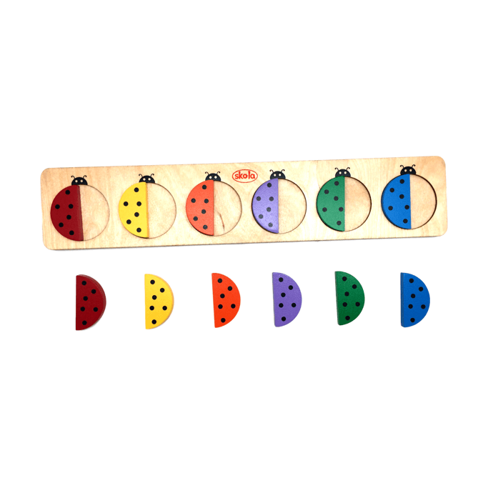 Coloured Beetles - Wooden Board