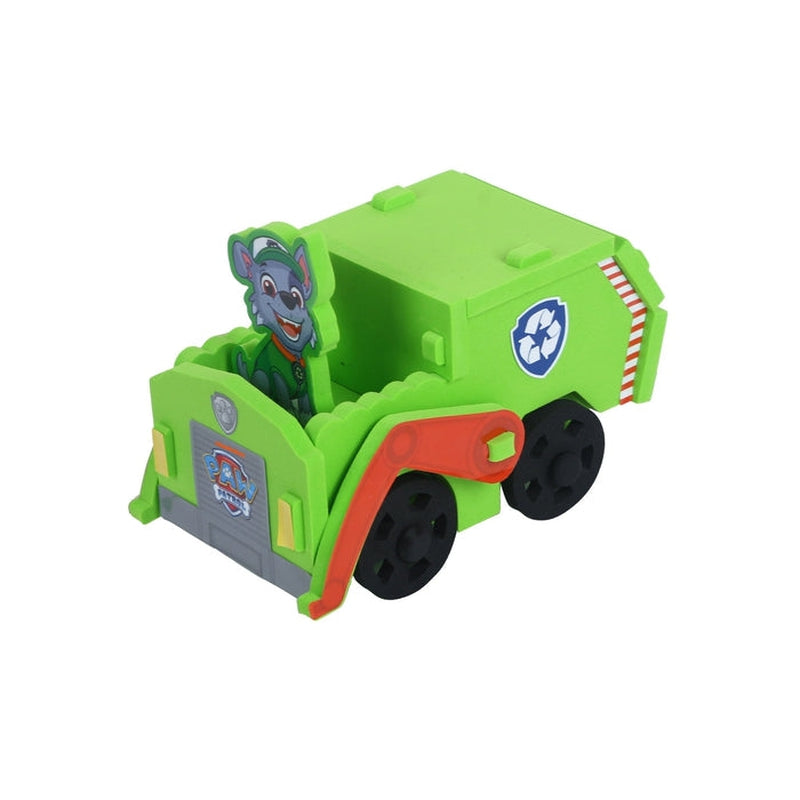 Li'l Wizards Paw Patrol Rocky Build N' Play ,Easy To Build 3D Foam Vehicle-Moving Wheels