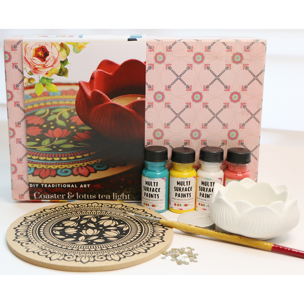 DIY Traditional Art Coaster / Lotus Tea Light Holder