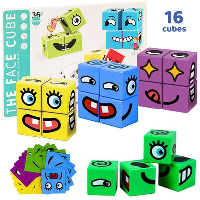 Emoji Expressions Matching Cube Game (16 pcs)