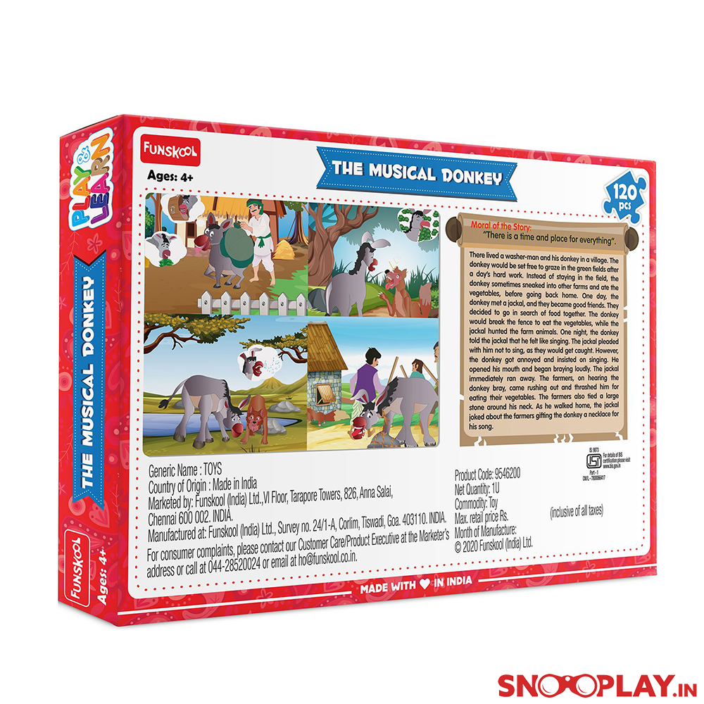 4 in 1 Jigsaw Puzzles (The Musical Donkey) - Based on Traditional Indian Story