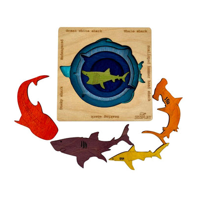 Endangered Sharks - Wooden Puzzle