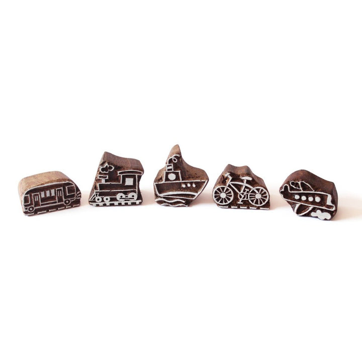 Modes of Transport Wooden Stamps Set