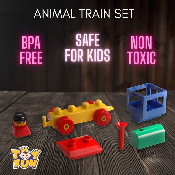 Animal Train Building Block Set - 45 Pieces (1.5-4 Years)