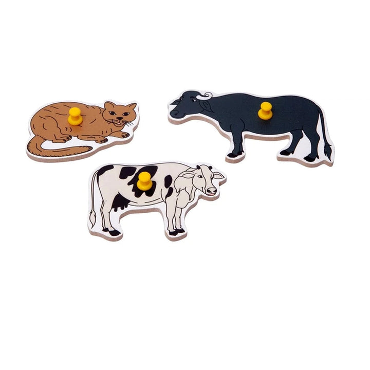 Wooden Domestic Animals Puzzle for Kids