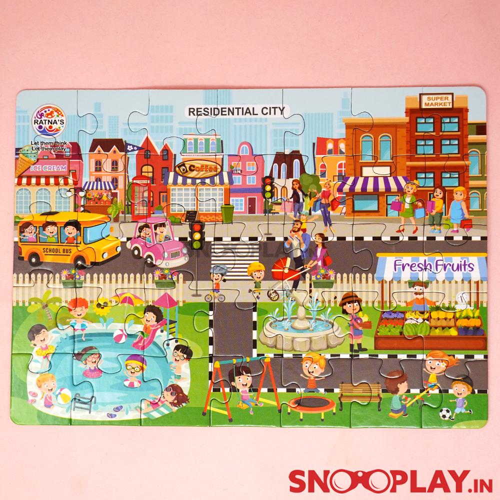 4 in 1 City and Village Life Jigsaw Puzzles For Kids