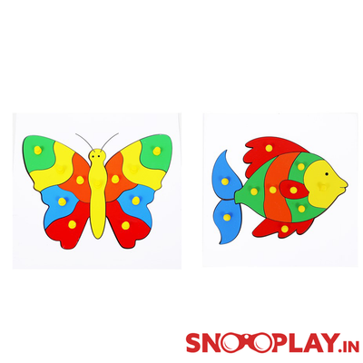 Fish & Butterfly Wooden Puzzle (Combo of 2)