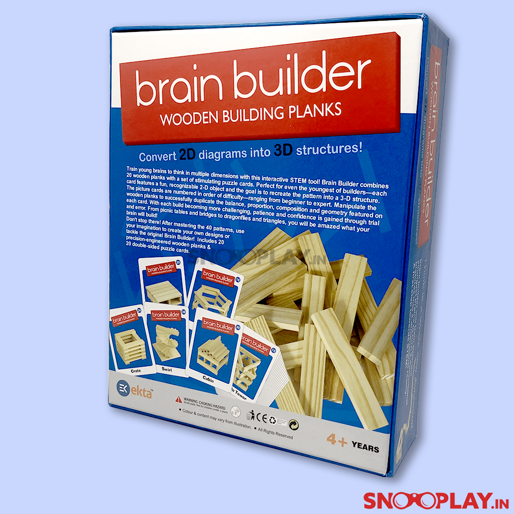 Brain Builder Wooden Building Plank Blocks (SET-1)