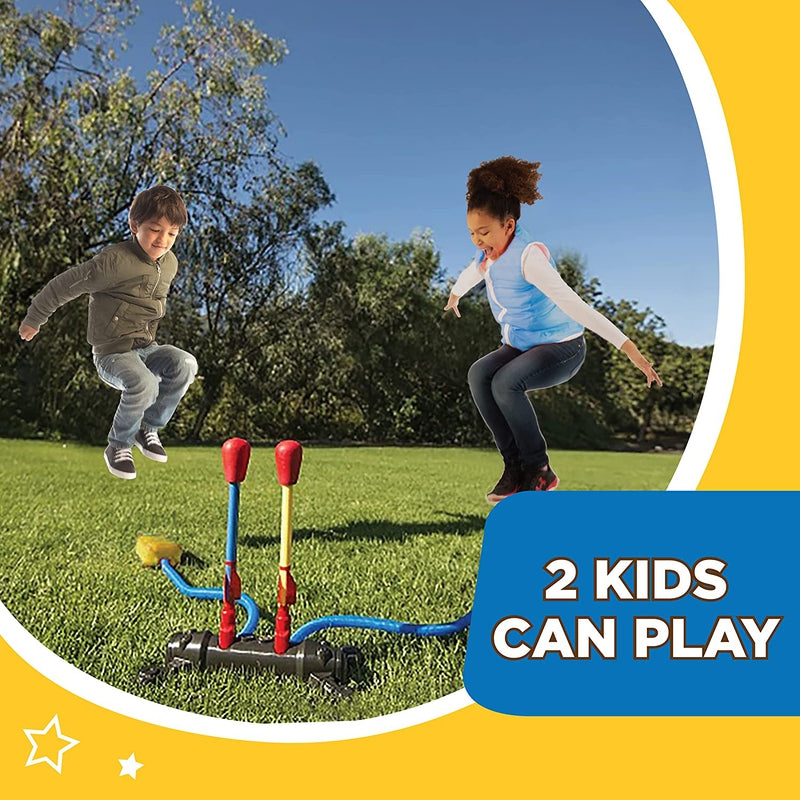 Stomp Rocket Original Dueling Rocket Launcher|Soars 200 Ft|4 Rockets and Multi-Player Adjustable Launcher Stand