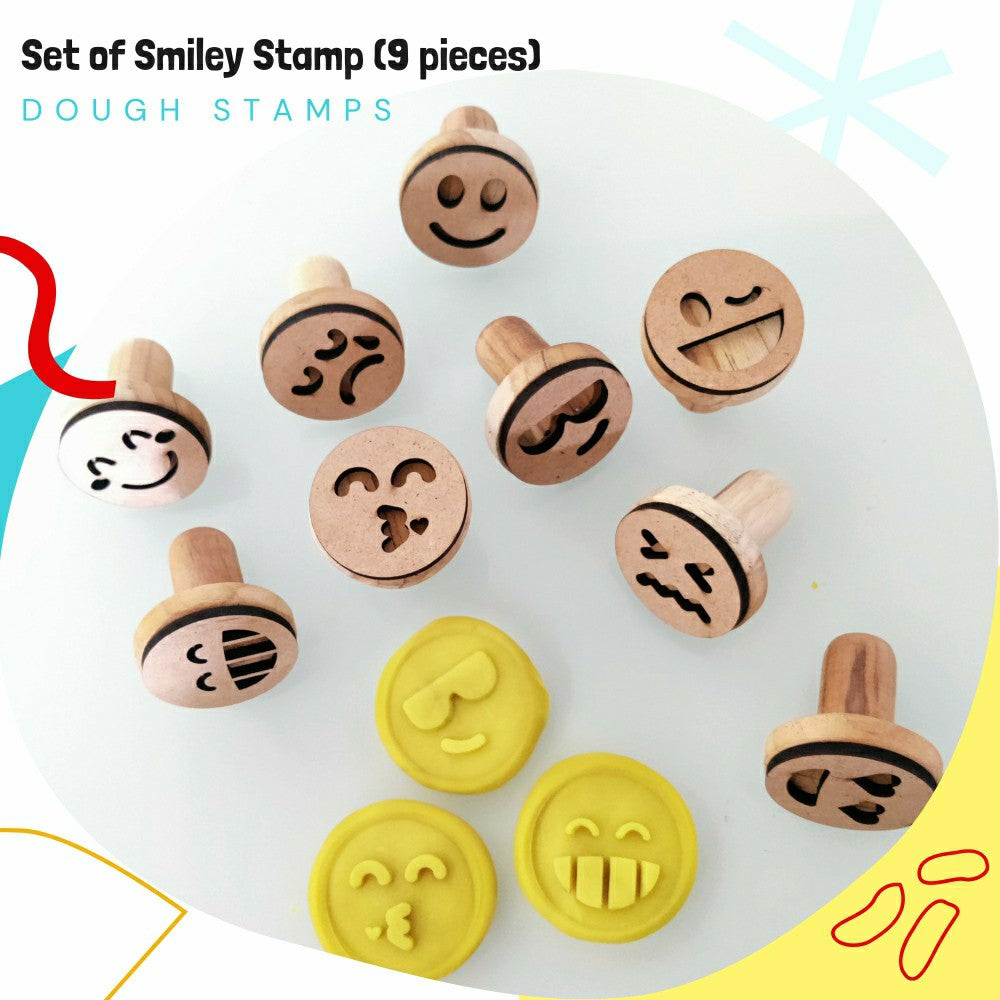 Smiley Play Dough Stamp Set | Wooden Toy