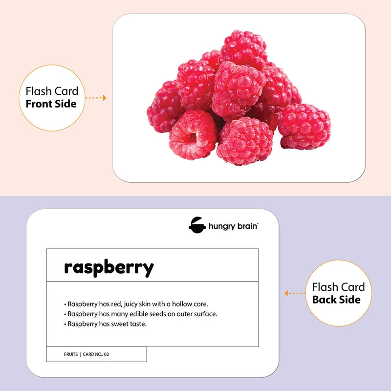 Educational Fruits Flash Cards for Kids Early Learning