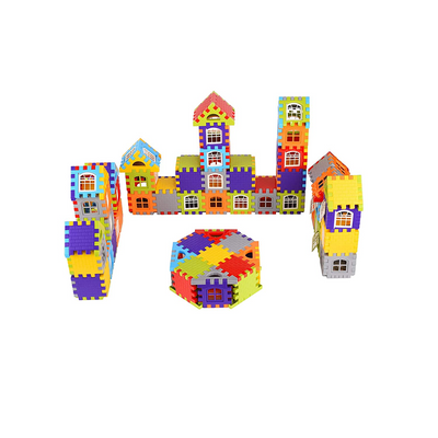 My Happy House Building Blocks Toys with Attractive Windows and Smooth Rounded Edges (72 Pc)