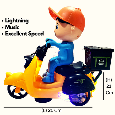 Small Bike Toys for Kids | Fast Food Motorcycle | Delivery Boy Toy | Musical & Lightning Toy