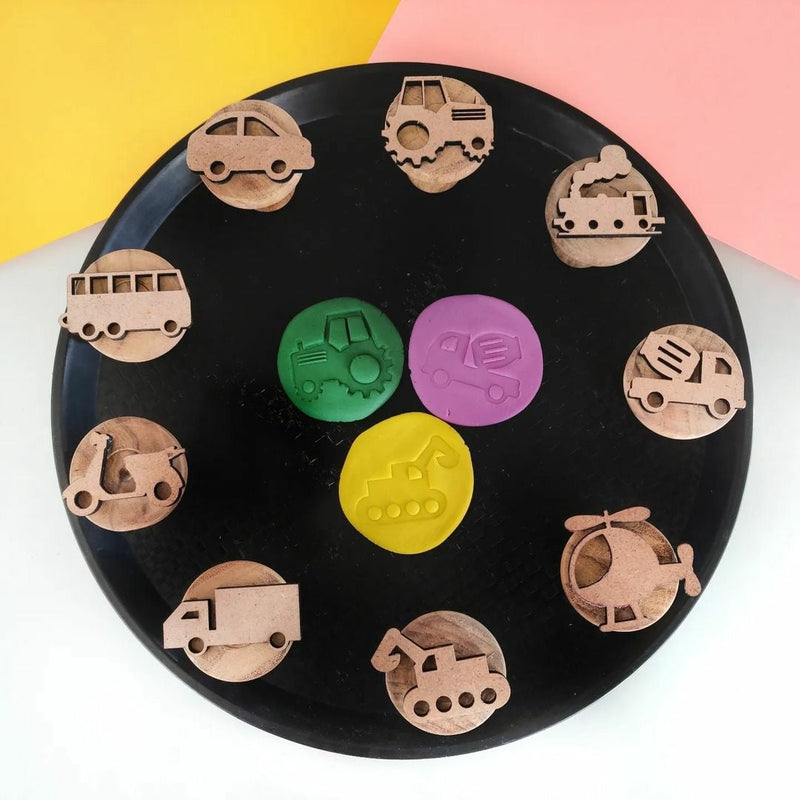 Vehicle Play Dough Stampers Set | Stamp Set of 9