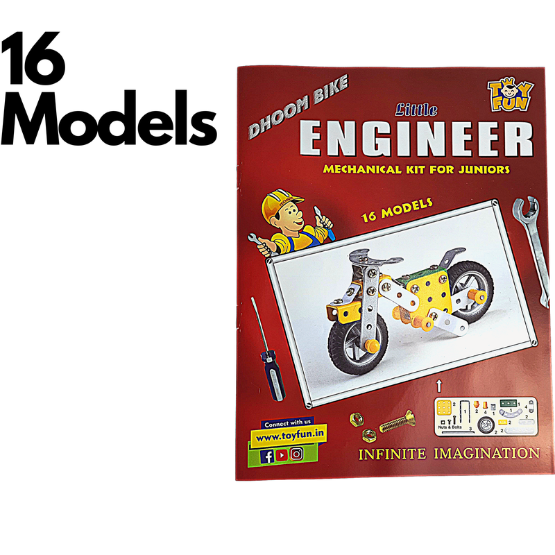 Little Engineer Mechanical Kit for Juniors |  16 Models & 86+ Pieces