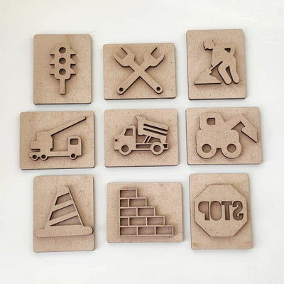 Construction Theme Stamp Set | Stamp Set of 9 | Stamping Set Toy for Kids