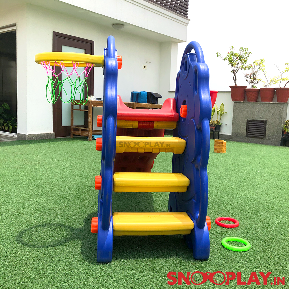 The 3 in 1 jumbo elephant slide for kids with ladders with which the child can climb thsu improving and helping in muscle activity.